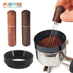 coffee stirring tool with wood handle, espresso needle distributor, barista wdt accessories for coffee powder