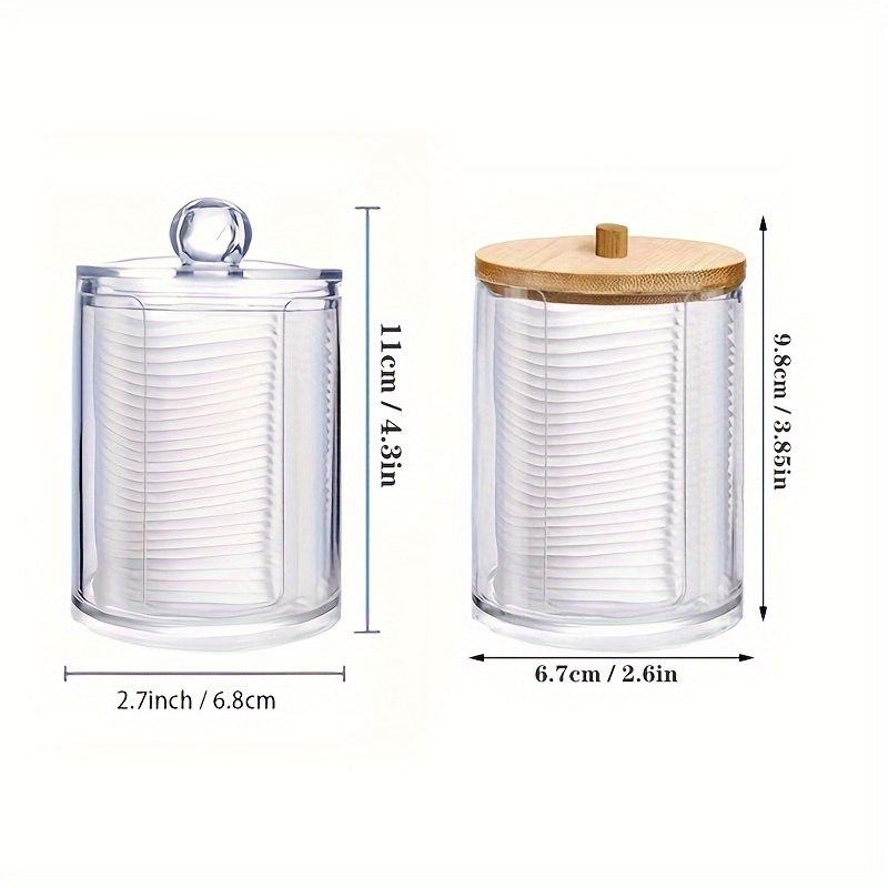 Clear Acrylic Makeup Organizer Makeup Cotton Pad Holder Round Makeup Swab Organizer Box 5