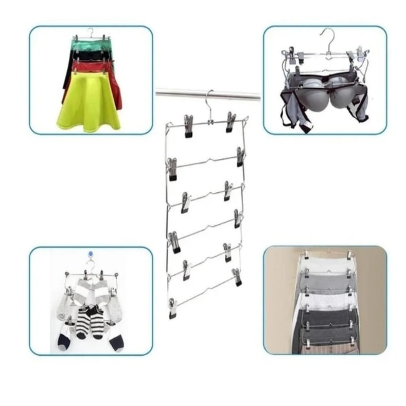 Stainless Steel Seamless Hanger MultiFunctional NonSlip Pants Rack Creative Simple Storage Skirt Ra 3