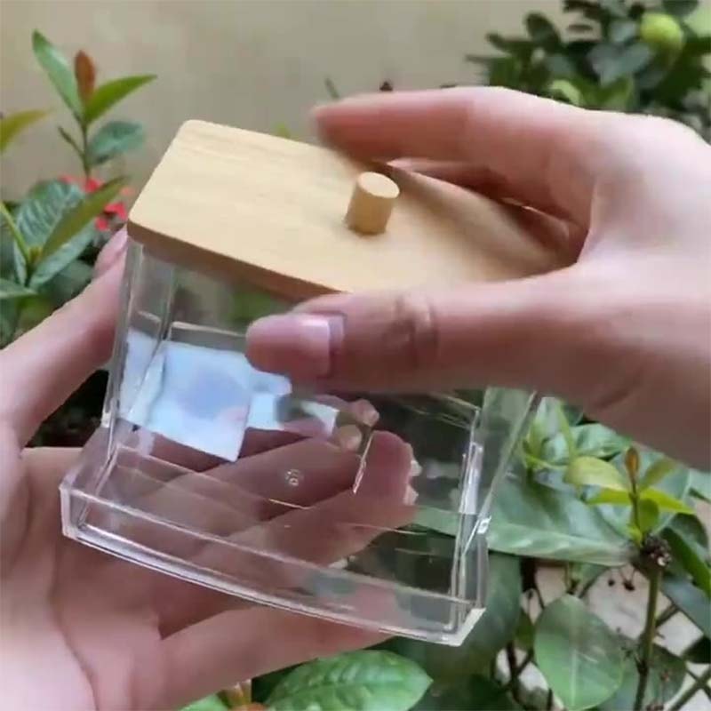 Bathroom Storage Container With Lid Cotton Swab Holder Dispenser And Organizer Art Supply Storage B 3