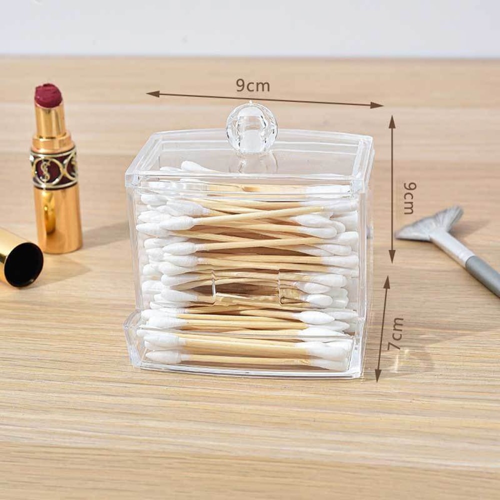 Bathroom Storage Container With Lid Cotton Swab Holder Dispenser And Organizer Art Supply Storage B 5