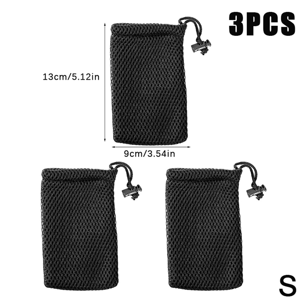 Multi Purpose Nylon Mesh Drawstring Storage Pouch Bag For Travel And Outdoor Ideal Organizer For Di 3