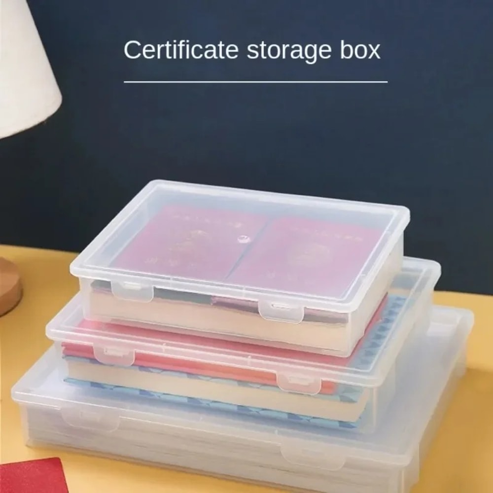 Dust Proof Document Organizer Box Household Certificate Storage Registration Book For Important Inf 0