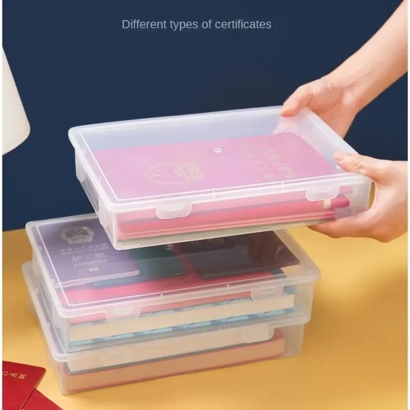 Dust Proof Document Organizer Box Household Certificate Storage Registration Book For Important Inf 1