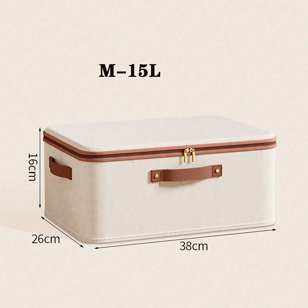 Closet Organizer Container With Handle And Zipper Foldable Clothes Storage Box Washable For Wardrob 7