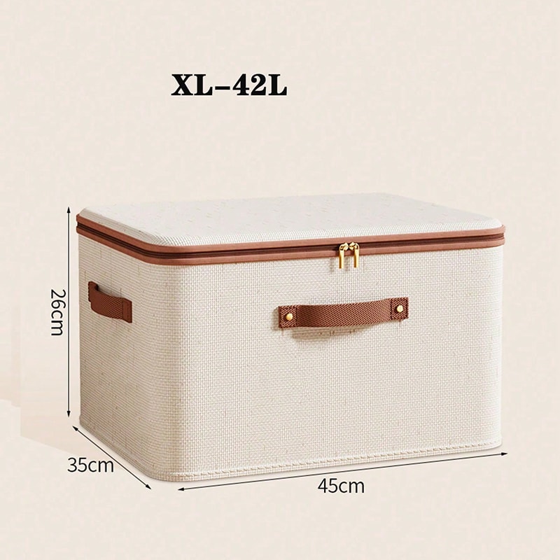 Closet Organizer Container With Handle And Zipper Foldable Clothes Storage Box Washable For Wardrob 9