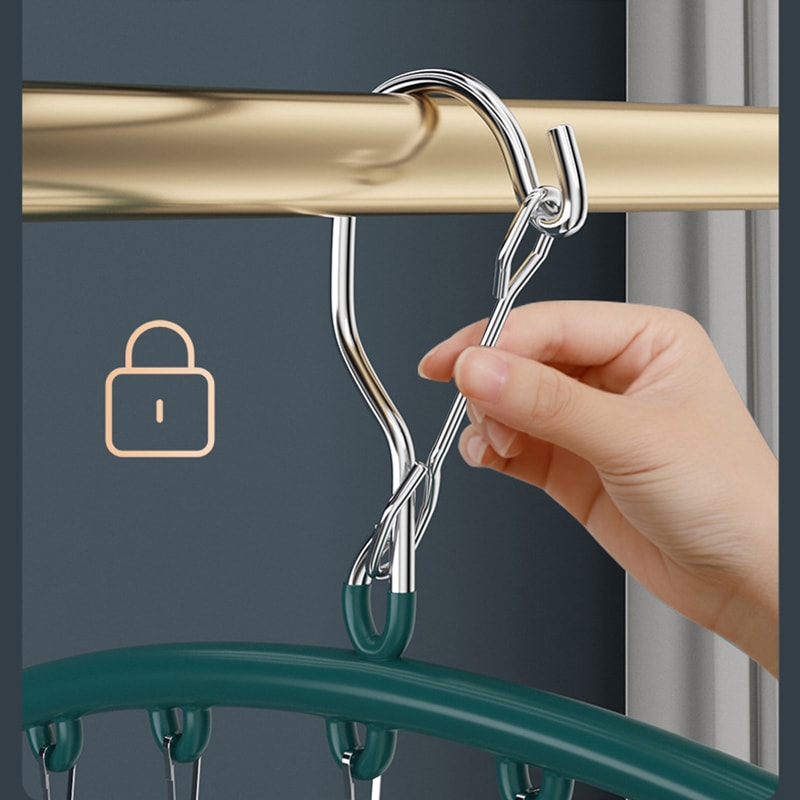 Stainless Steel Sock Drying Rack With Clips Nonslip Clothes Rack Underwear Clip Towel Hanger Windpr 3