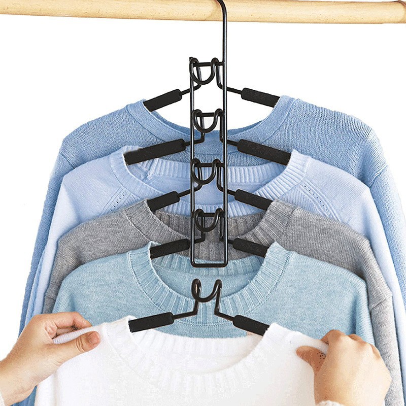 SpaceSaving Clothes Hanger HeavyDuty Metal Garment Organizer MultiLayer Closet Hanger With NonSlip 3