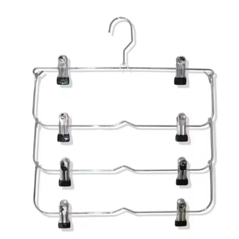 Creative Stainless Steel MultiFunctional Hanger NonSlip Metal Pants Rack Simple Storage Skirt Rack 5
