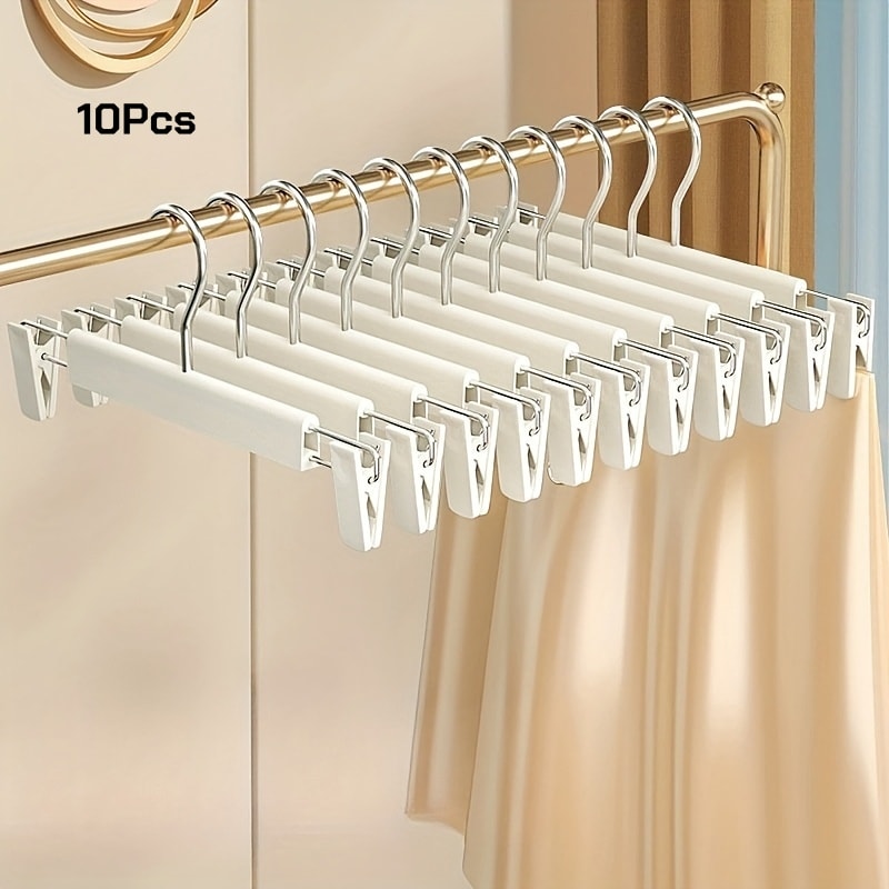 Space-Saving Pants Hangers with Adjustable Clips for Clothes Jeans Skirt