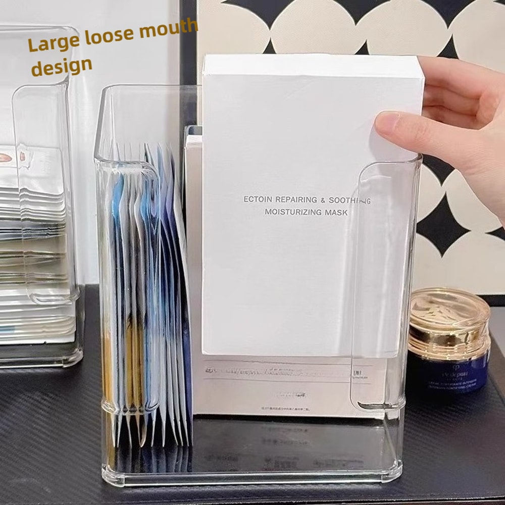 Large Capacity Transparent Organizer Acrylic Mask Storage Box Desktop Shelf For Skincare Cosmetics 3