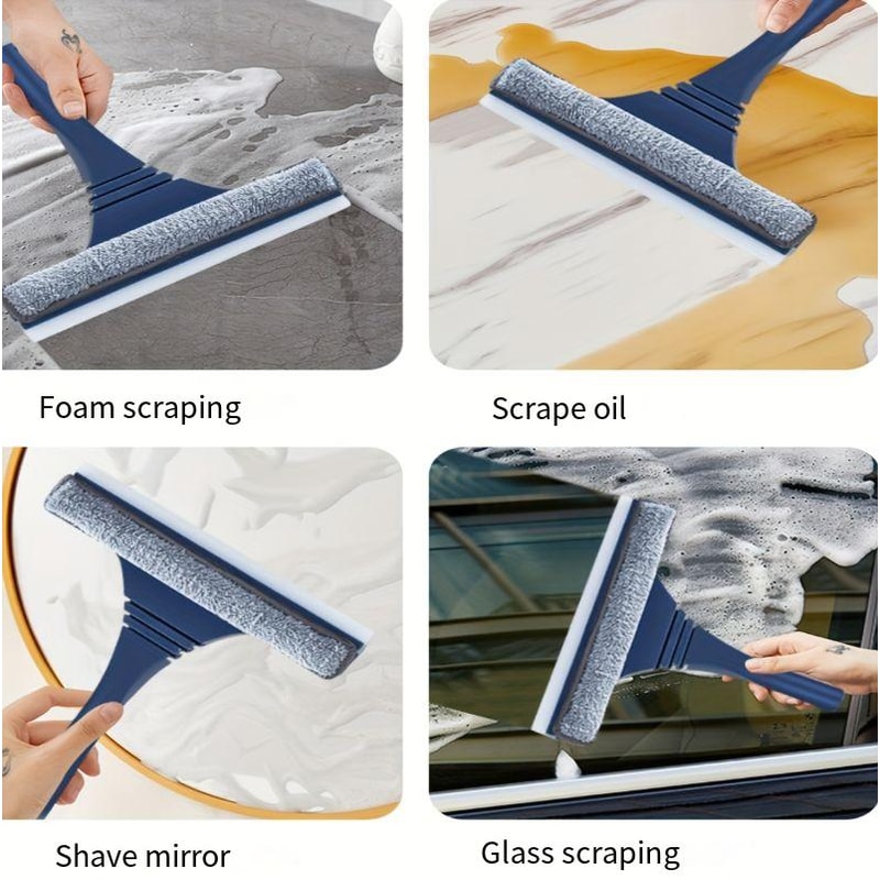 Window Mesh Screen Brush Dual Sided Cleaning Blade Telescopic Long Handle Mop Squeegee Wiper 2