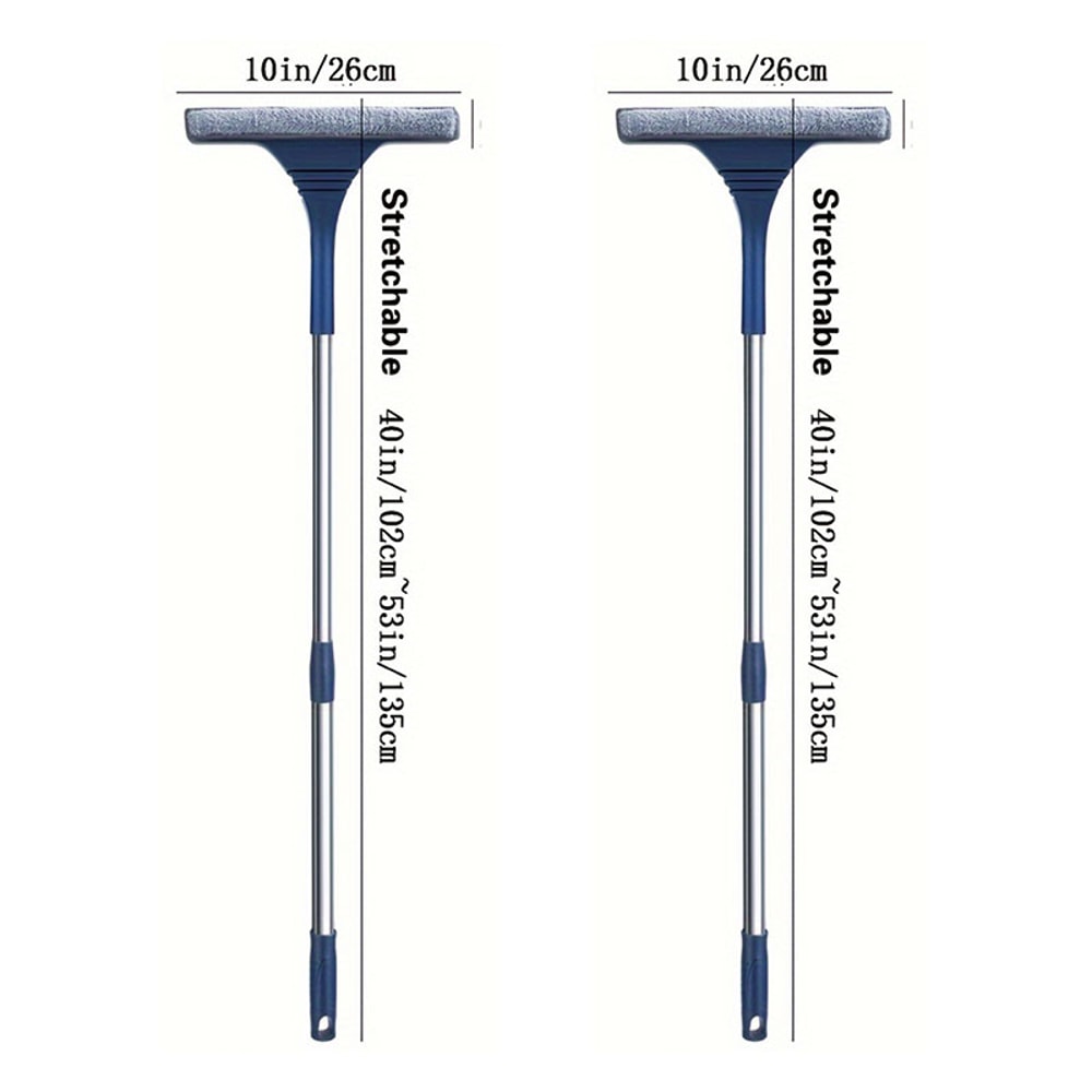 Window Mesh Screen Brush Dual Sided Cleaning Blade Telescopic Long Handle Mop Squeegee Wiper 5
