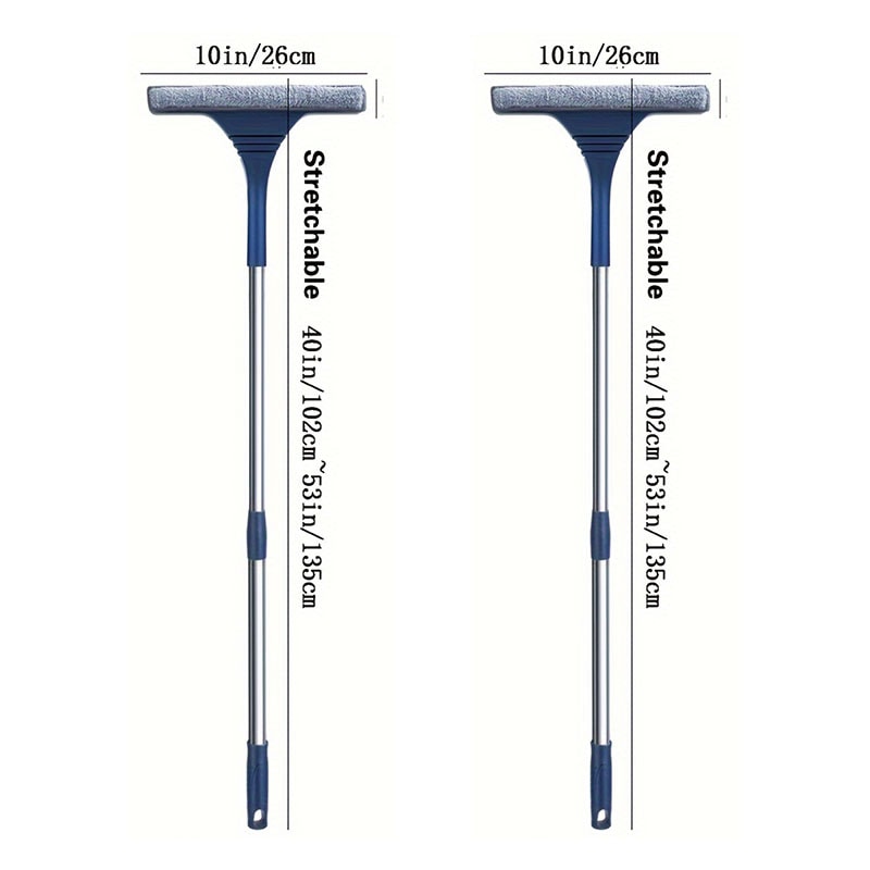 Window Mesh Screen Brush Dual Sided Cleaning Blade Telescopic Long Handle Mop Squeegee Wiper 5
