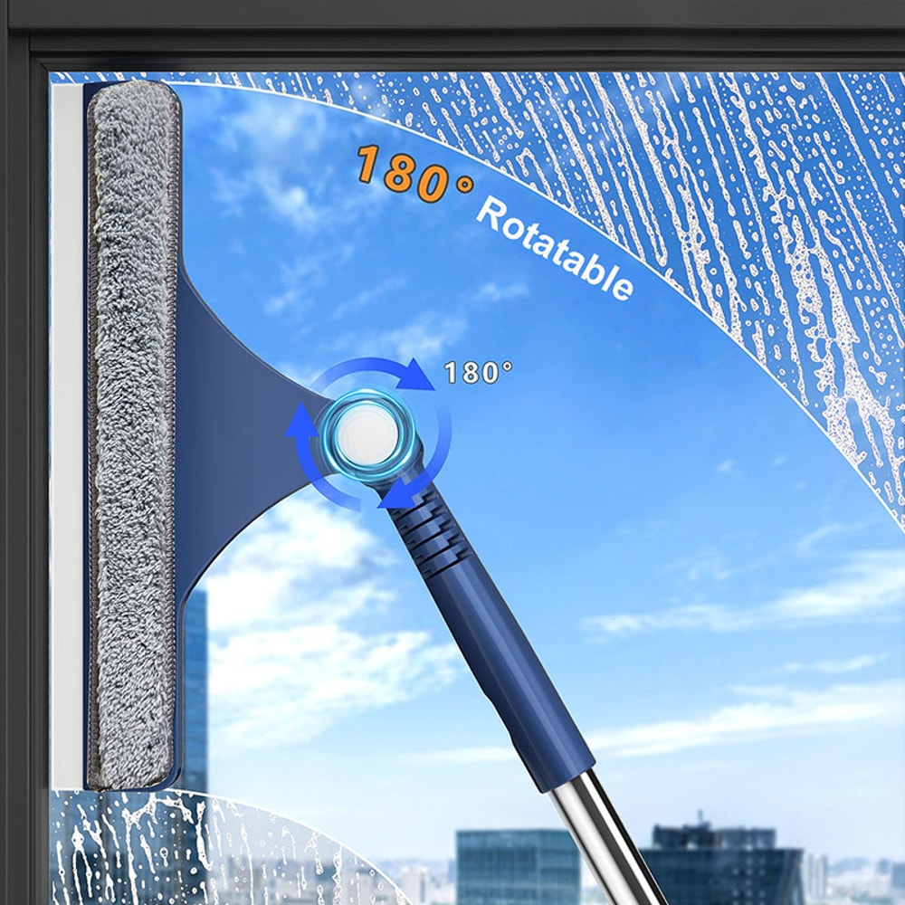 Window Cleaning Tool Household Glass Cleaner Double Sided Window Wiper Adjustable Long Handle Car C 3