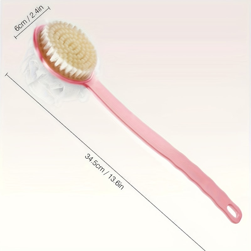 Long Handle Bath Brush Soft Body Scrubber Shower Exfoliating Scrubs Skin Massager Cleaning Brush Ex 4