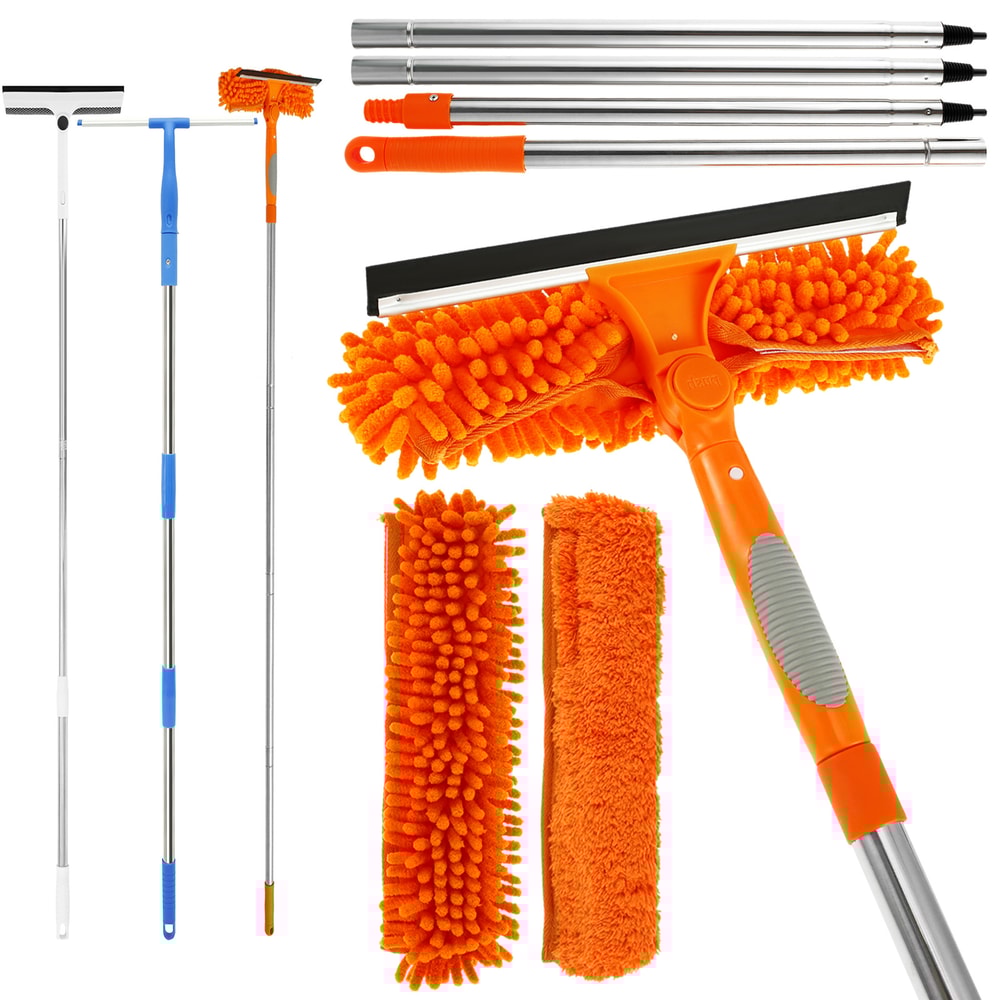 Rotatable Window Mop Extendable Cleaning Tools Set Household Squeegee Wiper Dust Brush New 0