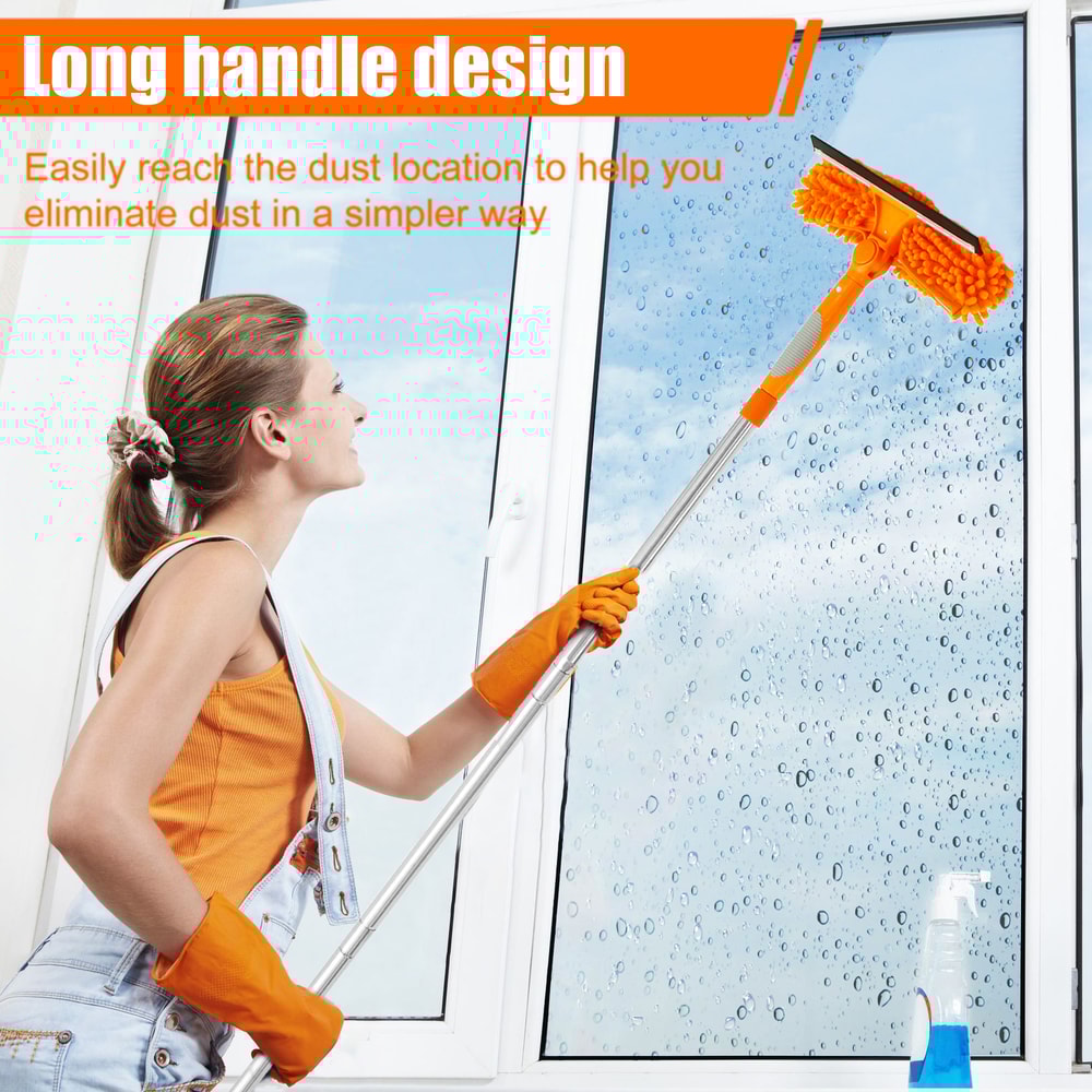 Rotatable Window Mop Extendable Cleaning Tools Set Household Squeegee Wiper Dust Brush New 4