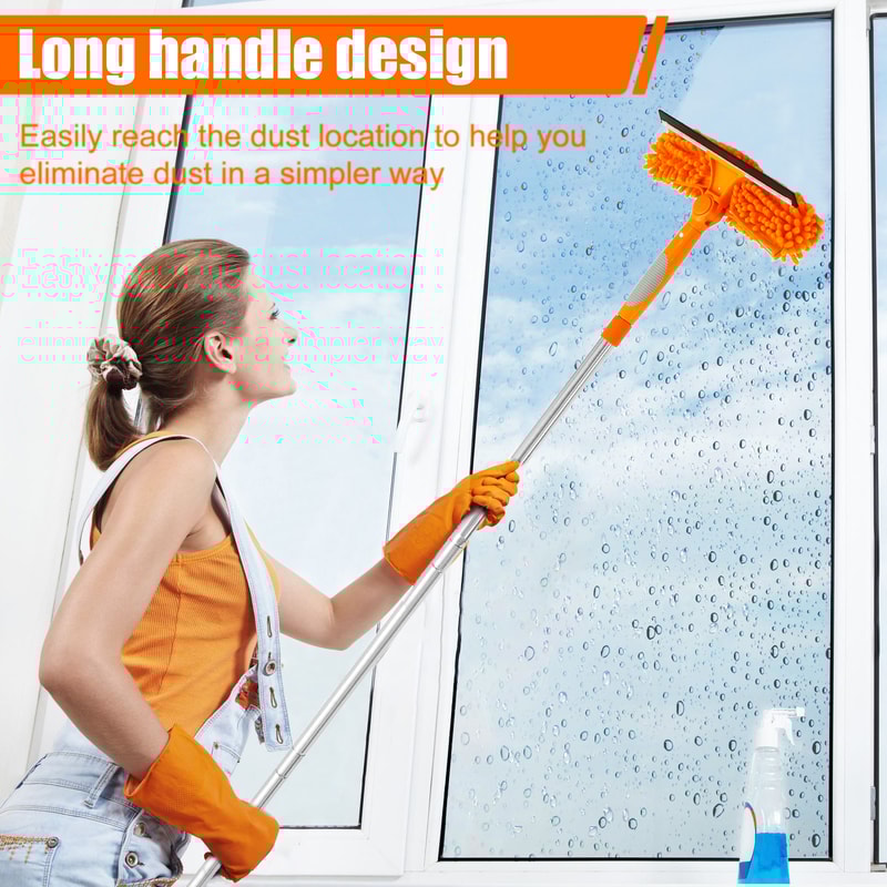 Rotatable Window Mop Extendable Cleaning Tools Set Household Squeegee Wiper Dust Brush New 4