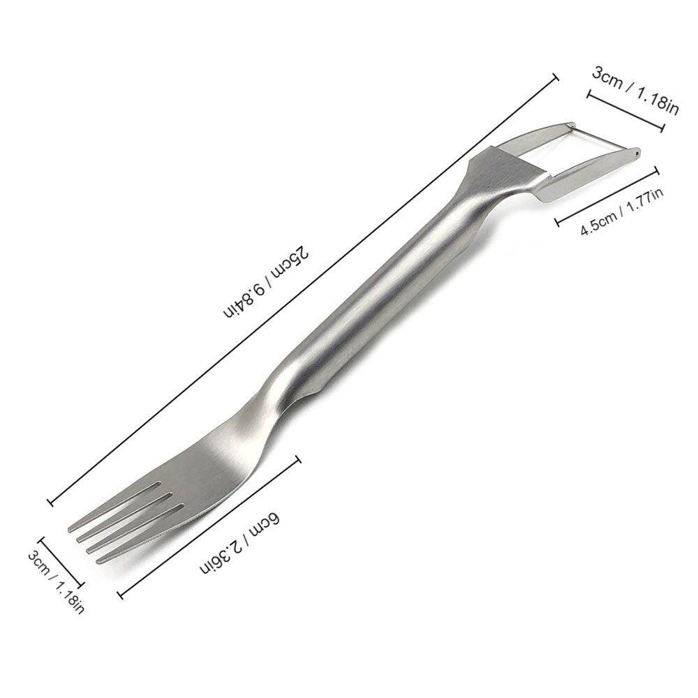 Portable 2In1 Watermelon Fork Slicer Multipurpose Cutter Knife Stainless Steel Fruit Cutting Tool 6