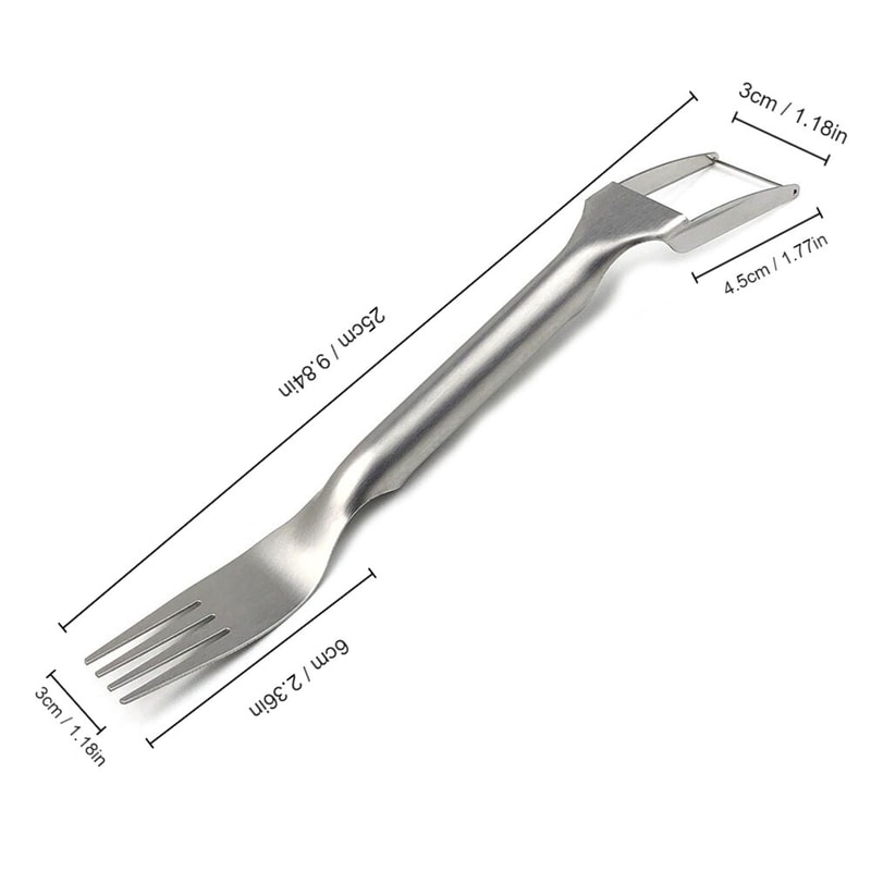 Portable 2In1 Watermelon Fork Slicer Multipurpose Cutter Knife Stainless Steel Fruit Cutting Tool 6