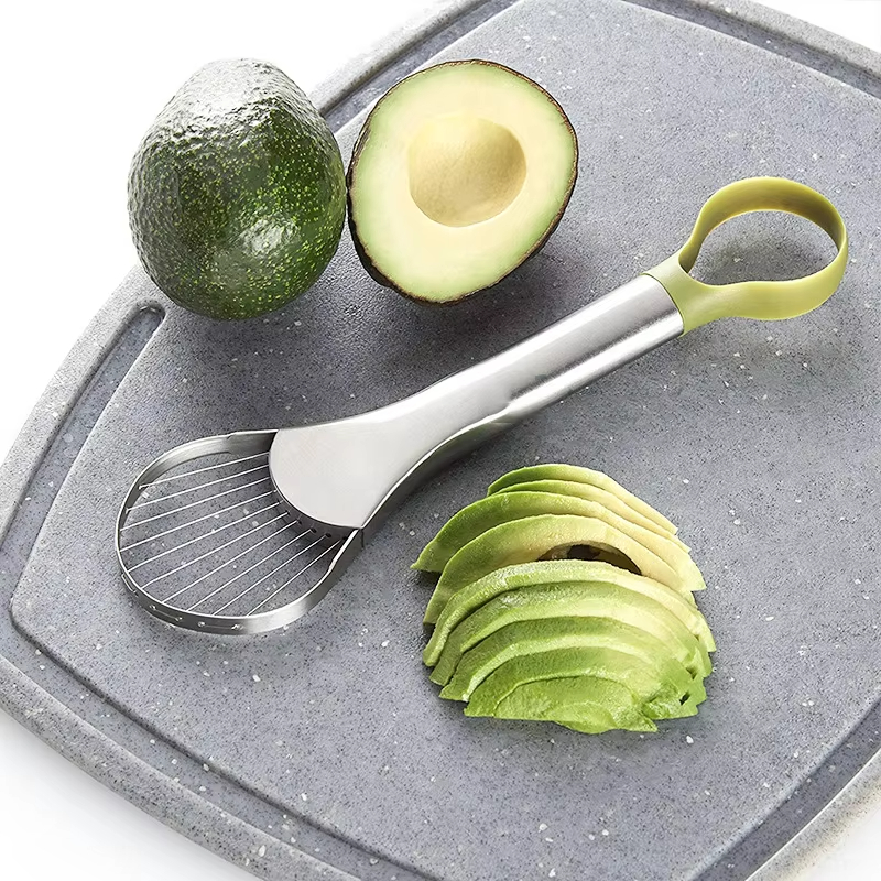 Stainless Steel Avocado Cutter Peeler Avocado Slicer Kiwi Pitaya Slicer Peeler Kitchen Gadget Fruit 0
