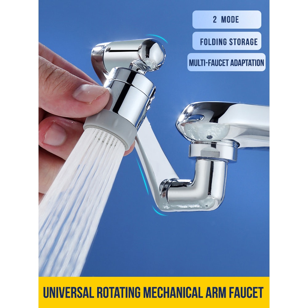 Swivel Robotic Arm Faucet Extender Stainless Steel Universal Kitchen Sink Aerator Water Flow Mode 3