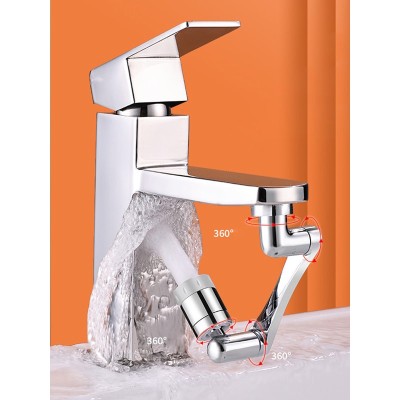 Swivel Robotic Arm Faucet Extender Stainless Steel Universal Kitchen Sink Aerator Water Flow Mode 4