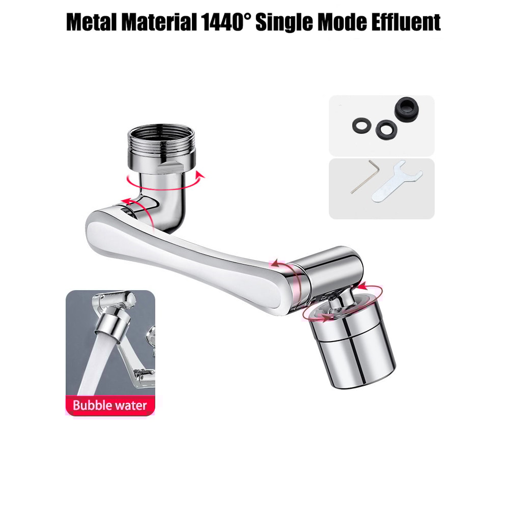Swivel Robotic Arm Faucet Extender Stainless Steel Universal Kitchen Sink Aerator Water Flow Mode 6