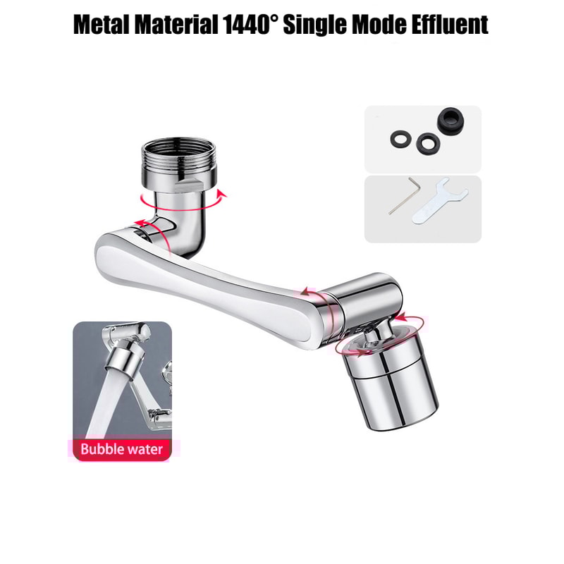 Swivel Robotic Arm Faucet Extender Stainless Steel Universal Kitchen Sink Aerator Water Flow Mode 6