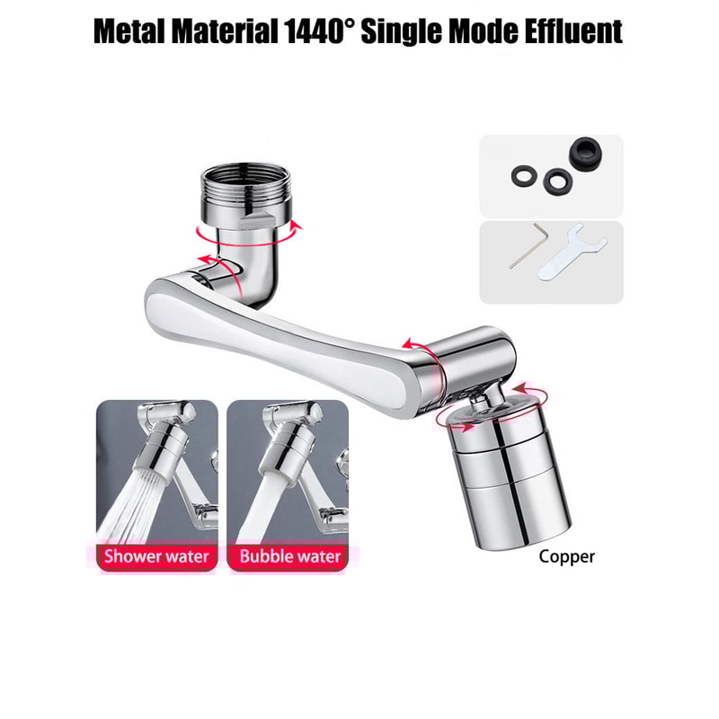 Swivel Robotic Arm Faucet Extender Stainless Steel Universal Kitchen Sink Aerator Water Flow Mode 8