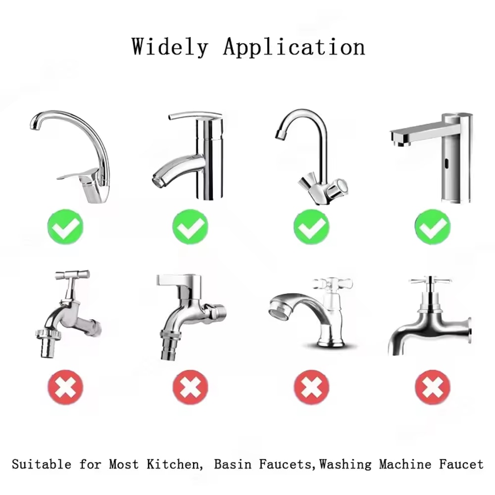 Stainless Steel Kitchen Faucet Extender Rotating Sink Accessory Splash Proof Universal Dualmode Bat 3