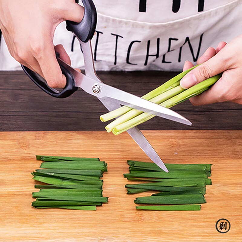 Steak Kitchen Scissors Black Gray Stainless Steel Barbecue Scissors Household Kitchen Tools 1