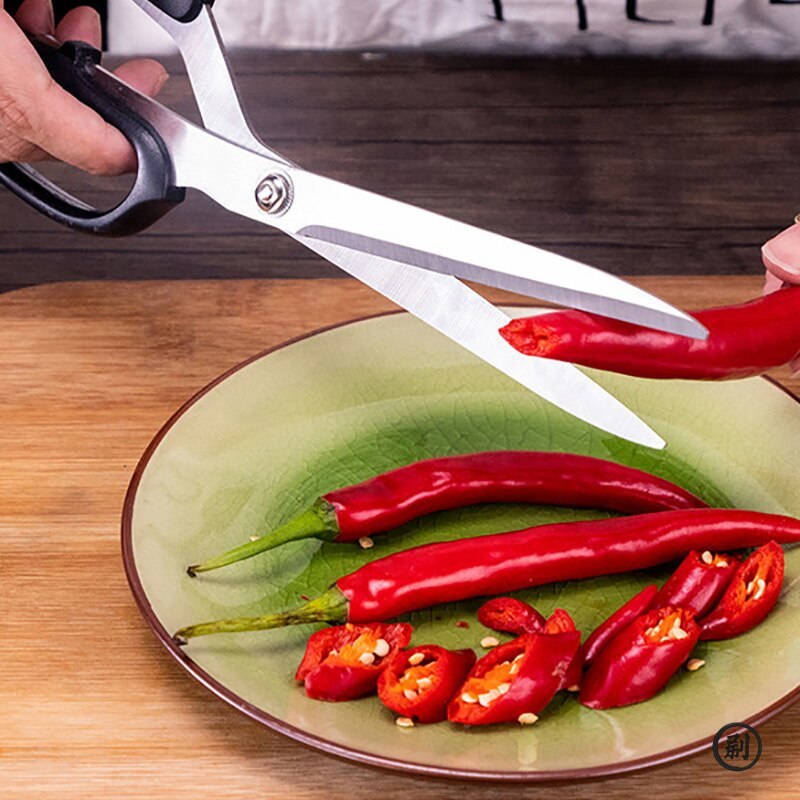 Steak Kitchen Scissors Black Gray Stainless Steel Barbecue Scissors Household Kitchen Tools 3