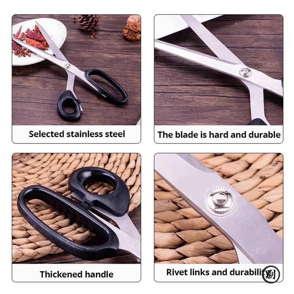 Steak Kitchen Scissors Black Gray Stainless Steel Barbecue Scissors Household Kitchen Tools 4