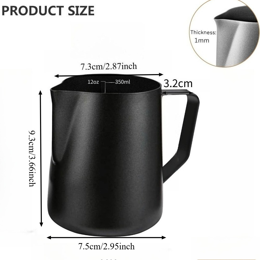 Stainless Steel Milk Frothing Pitcher for Espresso Machines Latte Art Cappuccino Steaming Pitcher