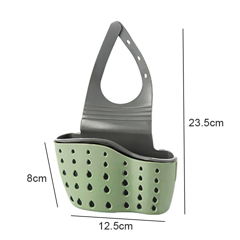 Adjustable Home Storage Drain Basket Kitchen Sink Holder Soap Sponge Shelf Hanging Drain Basket Bag 7