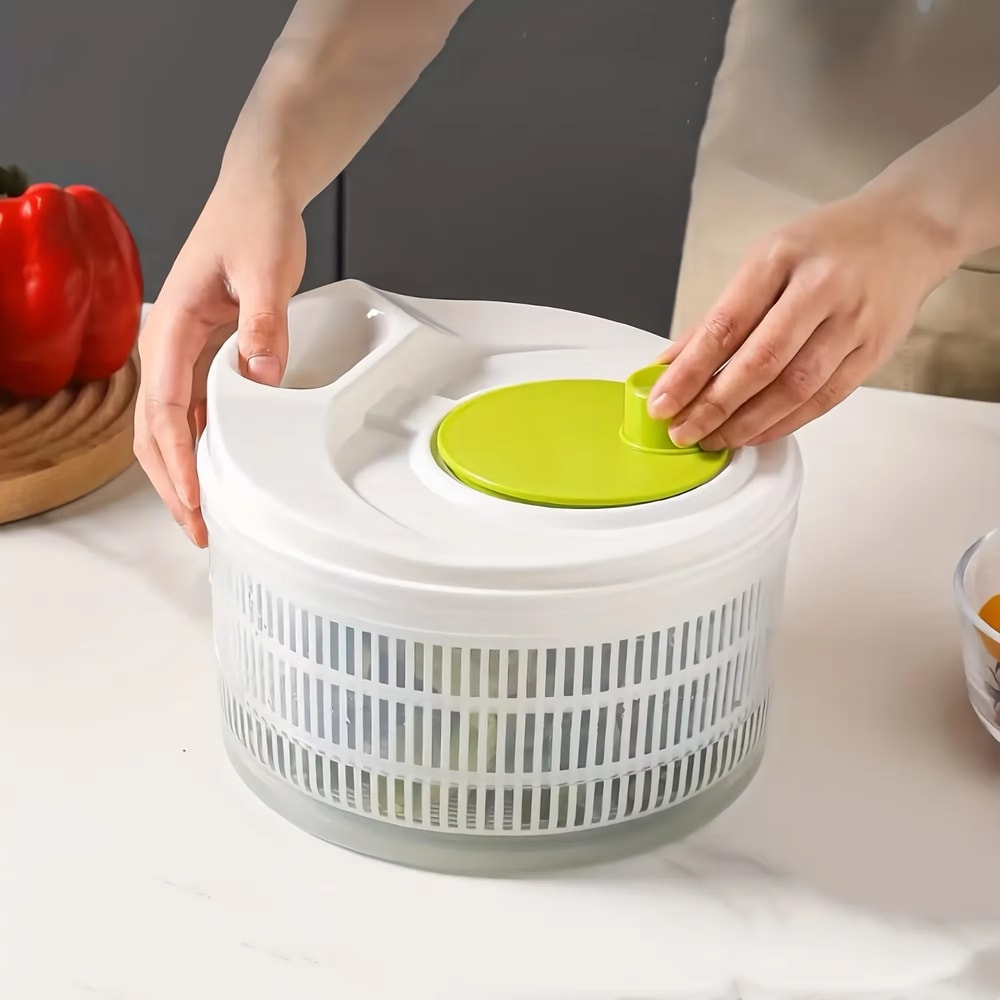 Lettuce Greens Washer Salad Spinner Dryer Drainer Crisper Strainer For Washing Drying Leafy Vegetab 1