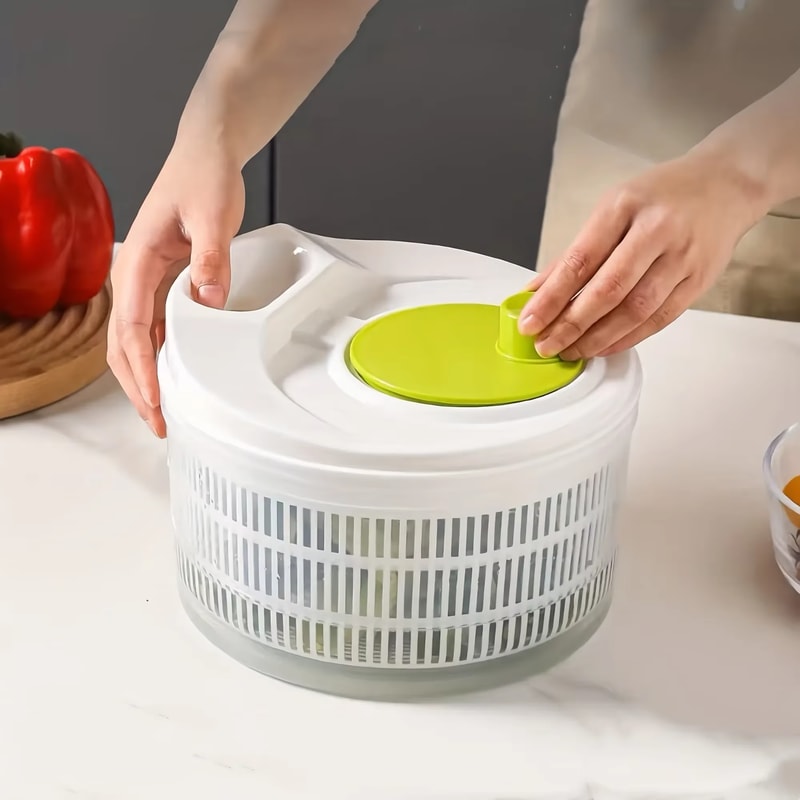 Lettuce Greens Washer Salad Spinner Dryer Drainer Crisper Strainer For Washing Drying Leafy Vegetab 1