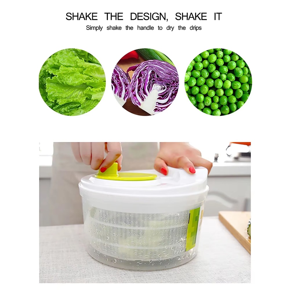 Lettuce Greens Washer Salad Spinner Dryer Drainer Crisper Strainer For Washing Drying Leafy Vegetab 4