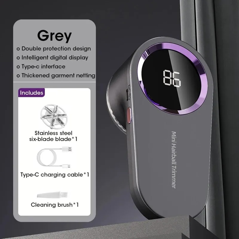 USB Rechargeable Lint Remover LED Digital Electric Fuzz Fabric Shaver Fluff Remover for Sweaters