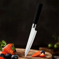 universal stainless steel knife, japanese chef knife, fine slicing knife for raw fish, sushi, and fruit peeler