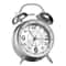 Twin Bell Loud Alarm Clock With Metal Frame And 3D Dial Battery Operated Desk Table Clock With Back 0
