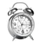 Twin Bell Loud Alarm Clock With Metal Frame And 3D Dial Battery Operated Desk Table Clock With Back 0