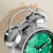 Twin Bell Loud Alarm Clock With Metal Frame And 3D Dial Battery Operated Desk Table Clock With Back 3