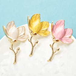 magnolia flower brooch pins for women unisex enamel beautiful brooch for office party gifts