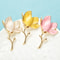 Magnolia Flower Brooch Pins For Women Unisex Enamel Beautiful Brooch For Office Party Gifts 0