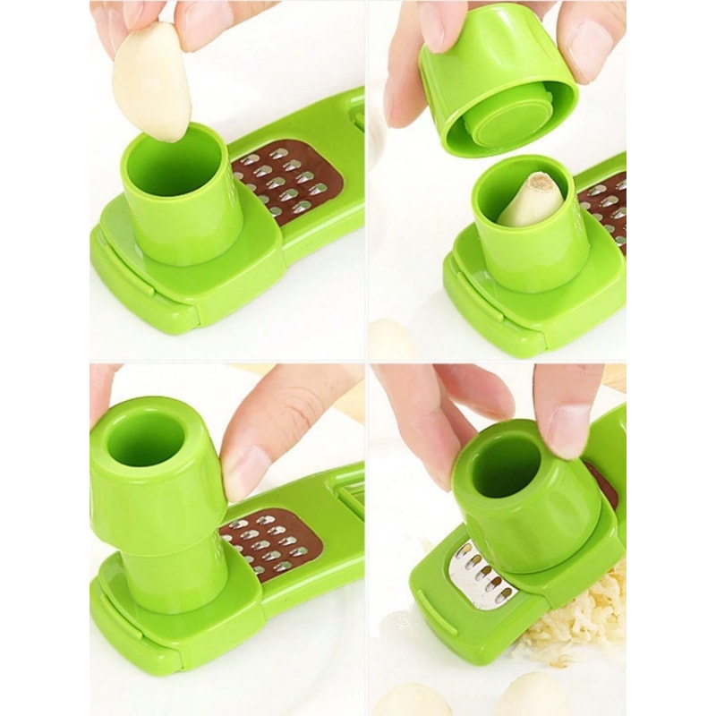 Creative Mini Garlic Grinder Kitchen Garlic Mash Manual Garlic Press Green Kitchen Tool 3