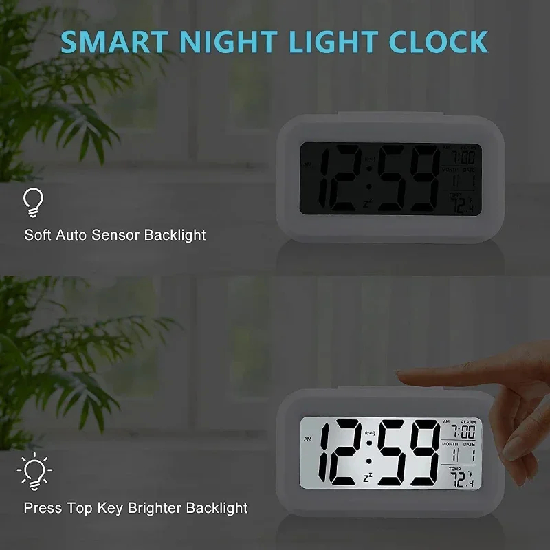 Multifunction LED Digital Alarm Clock With Backlight Time Calendar Snooze And Desktop Table Clock 4
