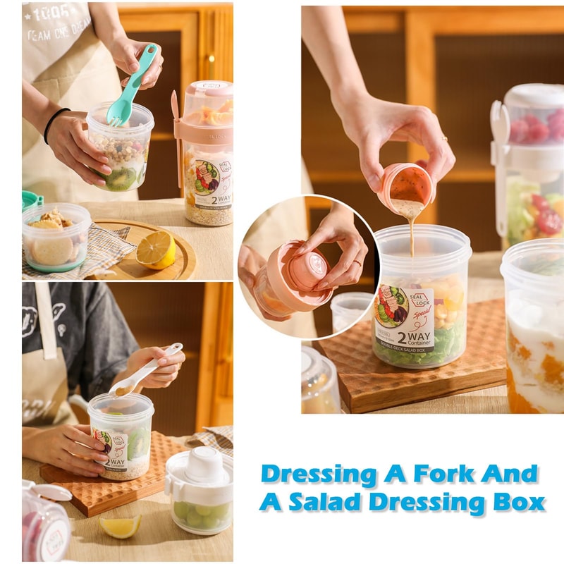 Salad Cup To Go Breakfast On The Go Cups Take And Go Yogurt Cereal Overnight Oats Snack Parfait Con 3